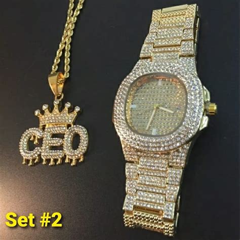 iced out jewelry set